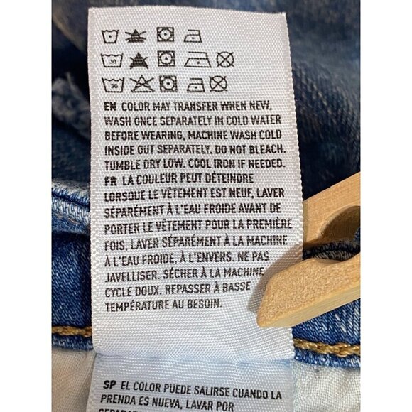 American Eagle MIDI Next Level Stretch Destressed Denim Shorts Women’s Size 4 - Picture 6 of 9